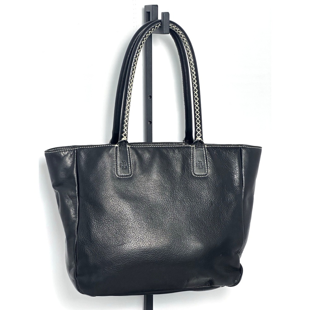 Ralph Lauren (LRL) Black Leather Tote Handbag - Picture 4 of 16
